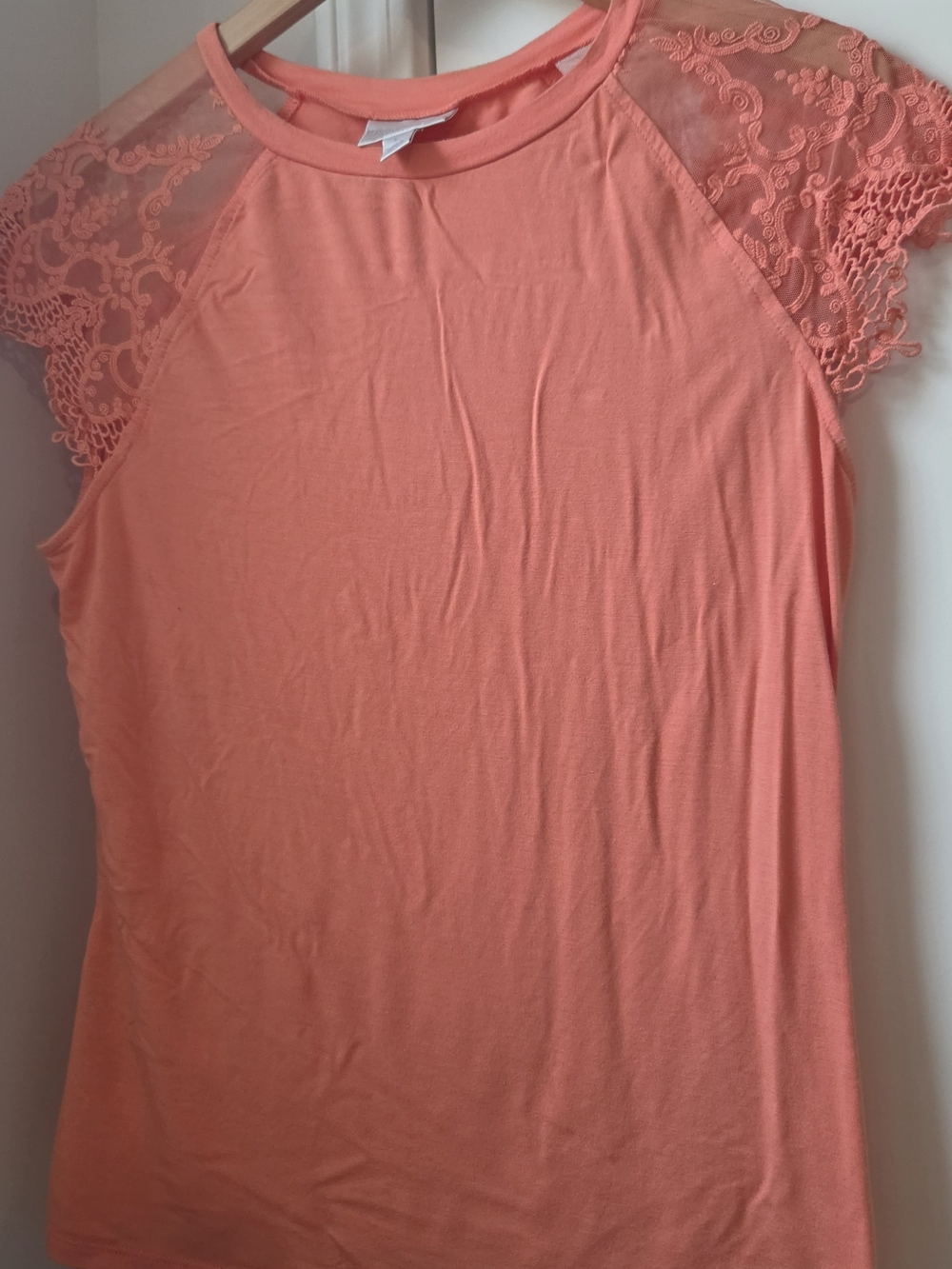 Bisou Bisou Coral Lace Sleeve Tank Top